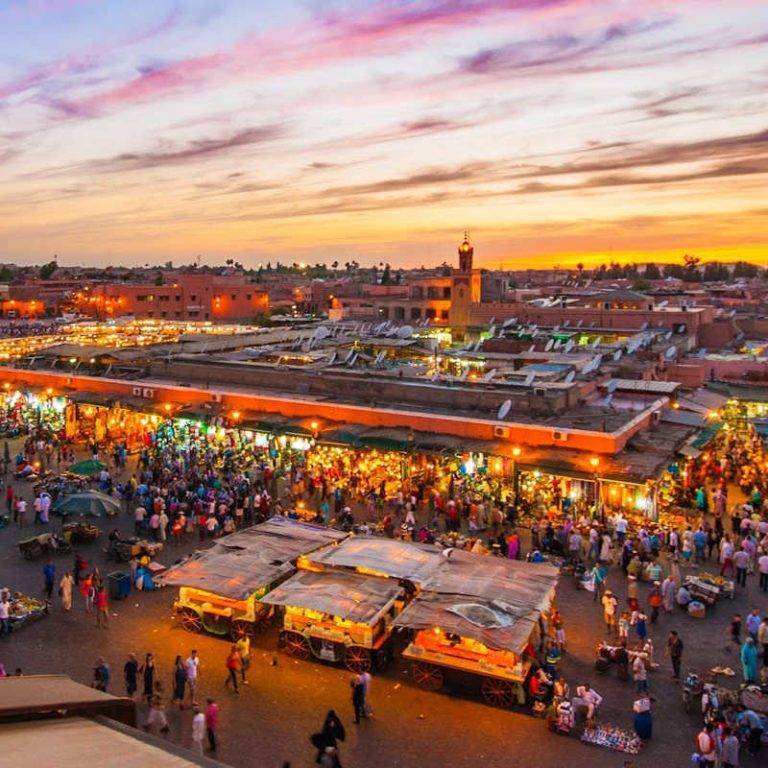 Jemaa El Fnaa Square by night