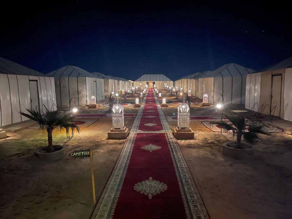 Sahara desert camp by night