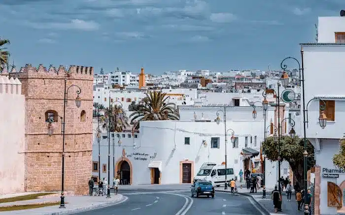 People in front of the Old Medina of Rabat 