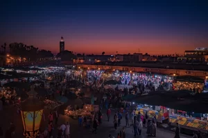 Tourist and Local in the Jamaa Lefnaa Square