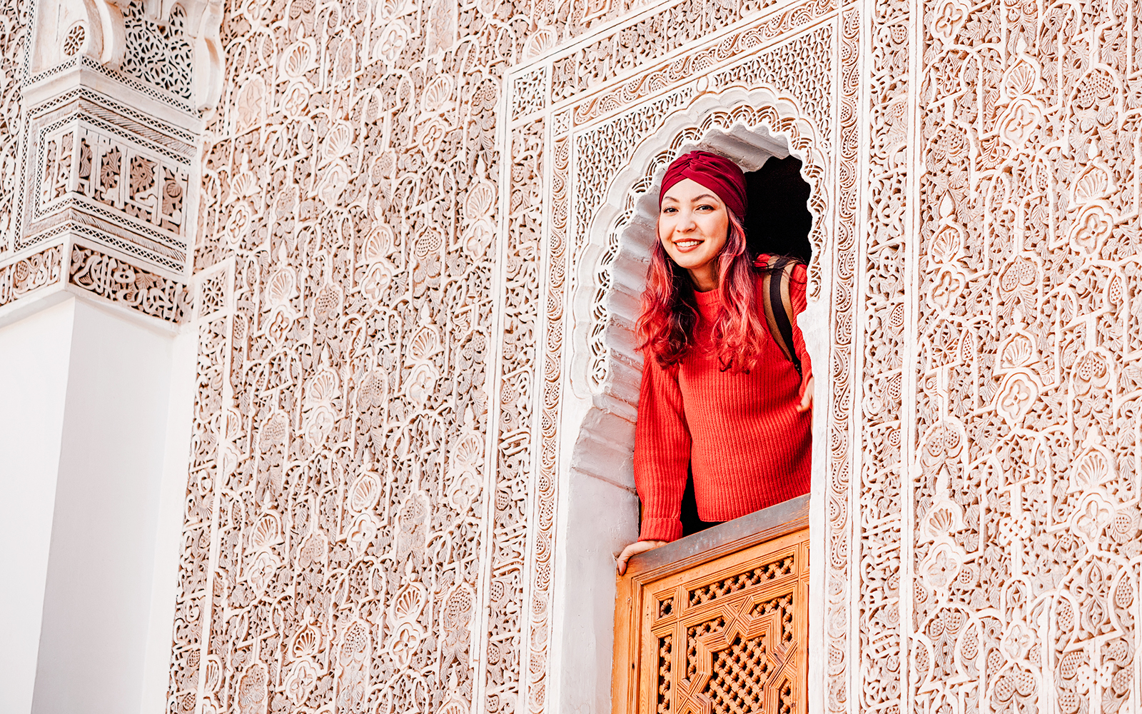 Ben Youssef Madrasa courtyard in Marrakech