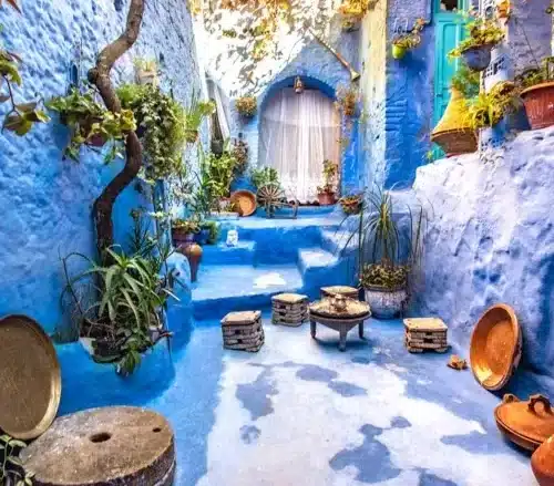Blue medina of Chefchaouen on a private 14-day Morocco tour from Casablanca